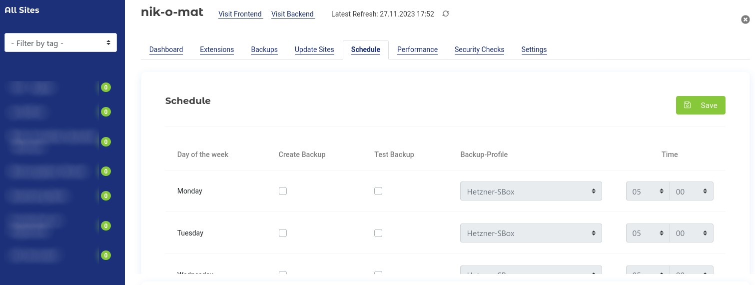 Planung von Backups und Prüfungen